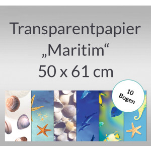 Transparentpapier "Maritim" 50 x 61 cm - 10 Bogen