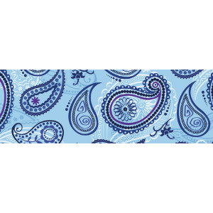 Transparentpapier "Paisley" 50 x 61 cm blau - 5 Rollen
