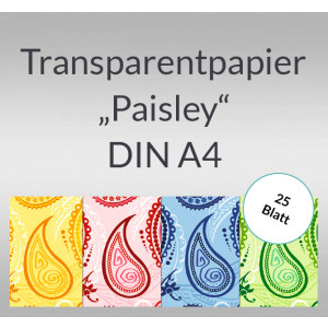 Transparentpapier "Paisley" DIN A4 - 25 Blatt