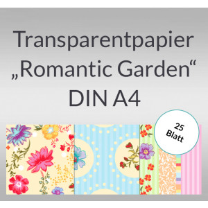 Transparentpapier "Romantic Garden" DIN A4 - 25 Blatt