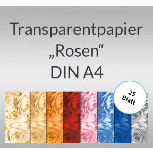 Transparentpapier "Rosen" DIN A4 - 25 Blatt