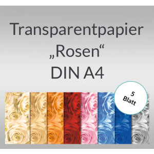 Transparentpapier "Rosen" DIN A4 - 5 Blatt
