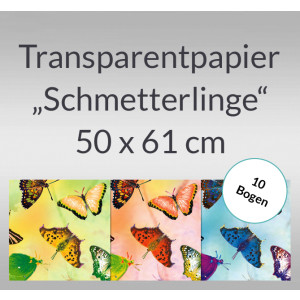 Transparentpapier "Schmetterlinge" 50 x 61 cm - 10 Bogen