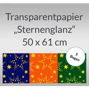 Transparentpapier "Sternenglanz" 50 x 61 cm - 10 Bogen