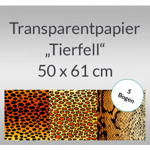 Transparentpapier "Tierfell" 50 x 61 cm - 5 Bogen