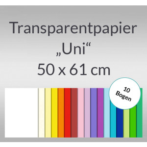 Transparentpapier "Uni" 50 x 61 cm - 10 Bogen