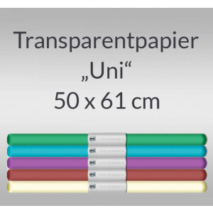 Transparentpapier "Uni" 50 x 61 cm Sortierung 3 - 5 Rollen
