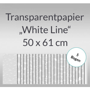Transparentpapier "White Line" 50 x 61 cm - 5 Bogen