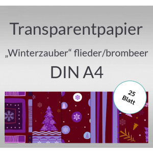 Transparentpapier "Winterzauber" flieder/brombeer DIN A4 - 25 Blatt