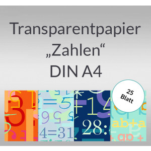 Transparentpapier "Zahlen" DIN A4 - 25 Blatt