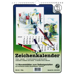 Zeichenkalender DIN A4 weiß