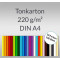 Weiteres Bild zu Tonkarton 220 g/qm DIN A4 - 100 Blatt in 10 Farben